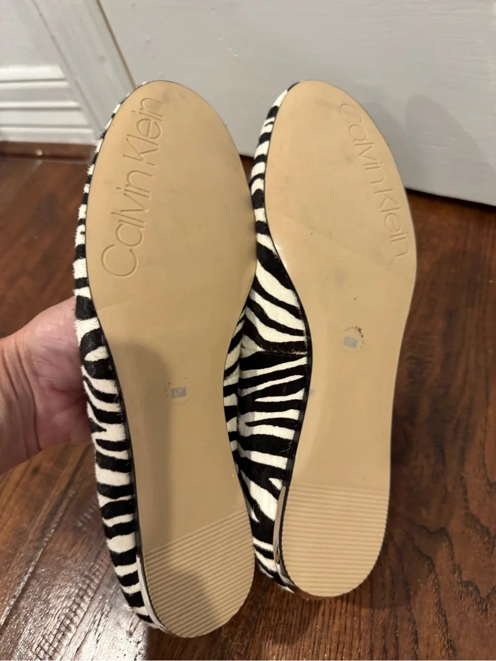 Calvin Klein Zebra-Print Ballet Flats - Black & White